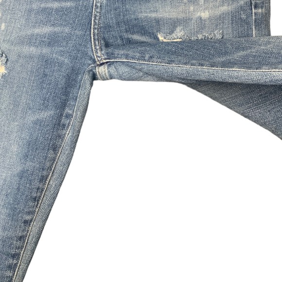 Agolde Women Sophie High Rise Distressed Skinny Jeans Size 25 Blue Stretch Denim - Picture 9 of 16